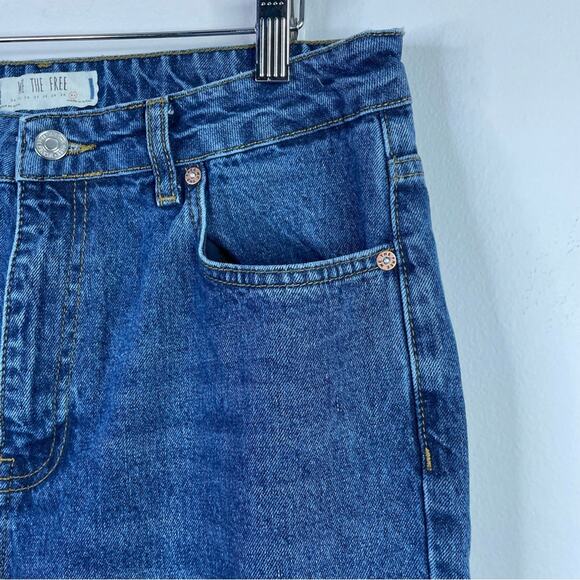 We The Free People High Waist Ankle Cropped Cotton Denim Mom jeans womens 31 - Picture 7 of 15